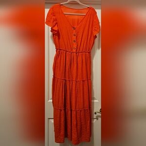 Gently Used Orange Crinkle Dress